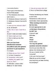 English Worksheet: Introducing yourself conversation practice 