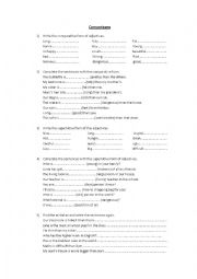 English Worksheet: Comparisons