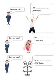 English Worksheet: How are you?