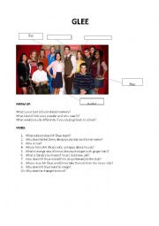 English Worksheet: Glee, video worksheet