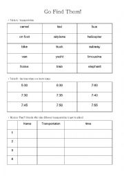 English Worksheet: Go Find Them