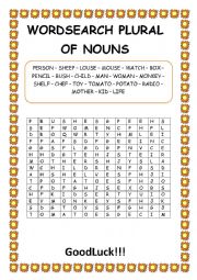 English Worksheet: PLURAL OF NOUNS