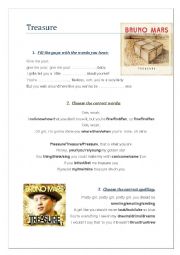 English Worksheet: Song: Treasure - Bruno Mars