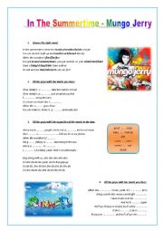English Worksheet: Song: In the summertime - Mungo Jerry