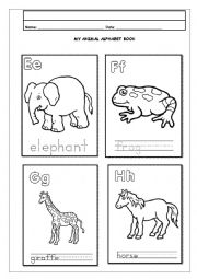 English Worksheet: Animals - Letters E to H