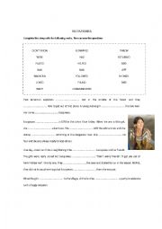 English Worksheet: TEXT past simple