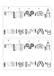 English Worksheet: Match school objects