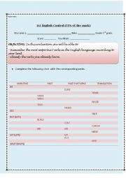 EASY!!! Regular and Irregular verbs 1st control