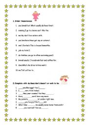 English Worksheet: Basic grammar practice for beginners.