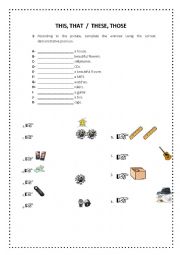 English Worksheet: THIS, THAT / THESE, THOSE