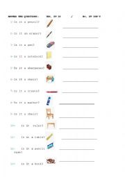 English Worksheet: School objects