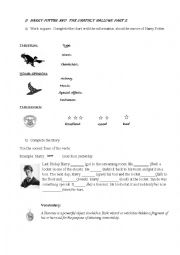 English Worksheet: harry potter activity