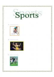 English Worksheet: VOCABULARY: Sports 