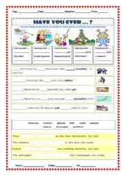 English Worksheet: Present Perfect in All forms:)