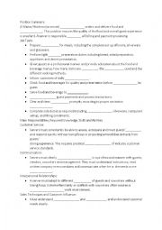English Worksheet: Waiters job