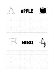 English Worksheet: A and B