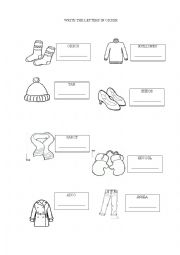 English Worksheet: Winter clothes