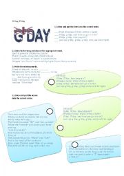 English Worksheet: Gday, Gday song worksheet