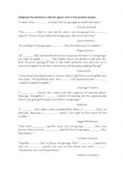 English Worksheet: Present Simple