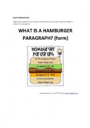 English Worksheet: HAMBURGER PARAGRAPH