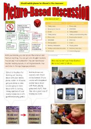 English Worksheet: Should mobile phones be allowed in the classroom?