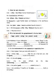 English Worksheet: language review: W/H questions+ comparative +superlative