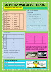 English Worksheet: 2014 FIFA WORLD CUP BRAZIL