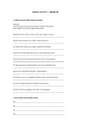 English Worksheet: Extra activitities