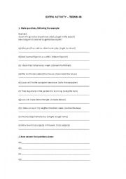 English Worksheet: Extra activitities