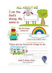 English Worksheet: All about me