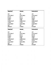 English Worksheet:  Intonation Excercises