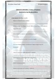 English Worksheet: Sherlock Holmes A Game of Shadows directed by Guy Ritchie (2001), 3rd part