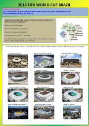 English Worksheet: FIFA WORLD CUP BRAZIL: VENUES