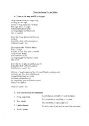 Song Worksheet - Waterloo Sunset by The Kinks