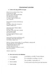 English Worksheet: Song Worksheet - Waterloo Sunset by The Kinks