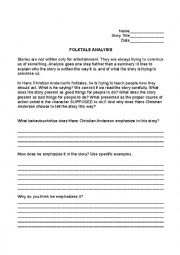 English Worksheet: Folklore Analysis (lower intermediate)