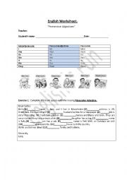 English Worksheet: Possessive adjectives