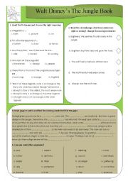 English Worksheet: The Jungle book, Walt Disney