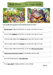 English Worksheet: The Jungle book, Walt Disney