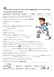 English Worksheet: Interview with Lio Messi