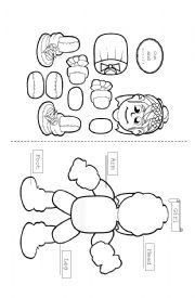 English Worksheet: Body Parts-Girl