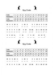 English Worksheet: Spy Code - Excellent Warmer