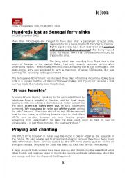 English Worksheet: Le Joola under the sea