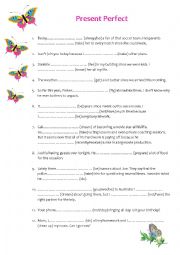 English Worksheet: Present Perfect (Simple)