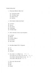 English Worksheet: Sherlock Holmes Quiz (The Dominoes)