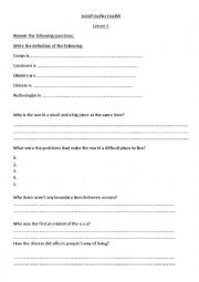 English Worksheet: social studies