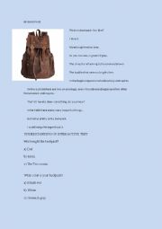 English Worksheet: MY BACK PACK