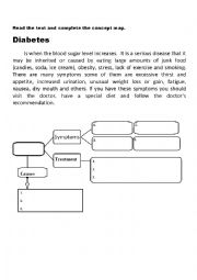 English Worksheet: Reading about diabetes