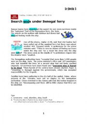 English Worksheet: Le Joola under the sea 3