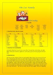 English Worksheet: The cat family